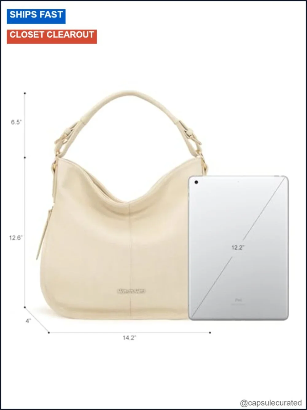 Vegan Leather Hobo Bag with Shoulder Strap - Convertible Crossbody Purse